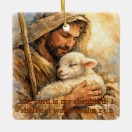 Psalm 23:1 Good Shepherd Square Ornament