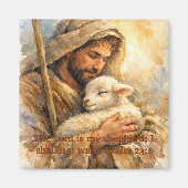 Psalm 23:1 Good Shepherd Square Ornament Magnet (Vorne)