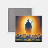 Psalm 23:1 Herr als Hirte Quadratischer Magnet (Vorderseite/Rückseite)