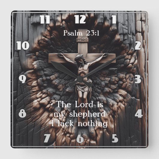 Psalm 23:1 Hirtenlicht Quadratische Wanduhr (Vorderseite)