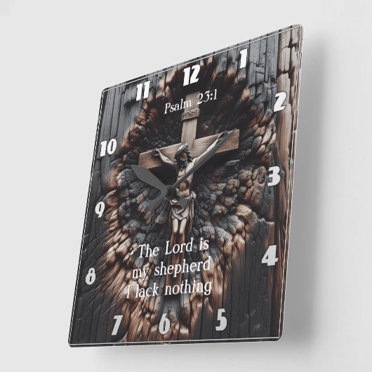 Psalm 23:1 Hirtenlicht Quadratische Wanduhr (Winkel)