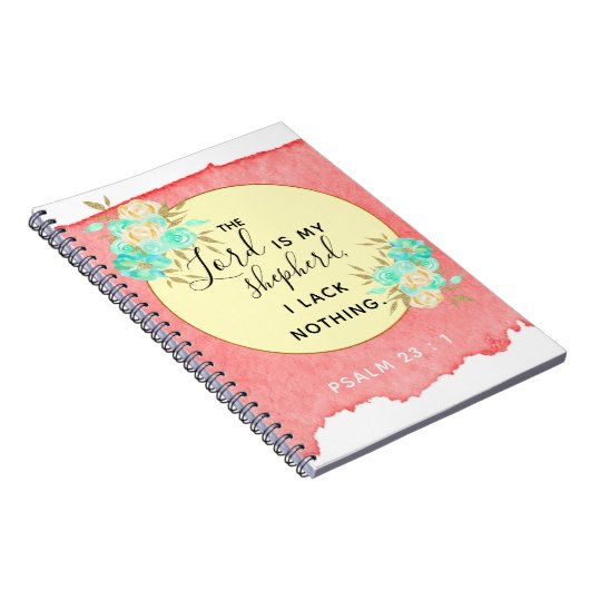 Psalm 23:1 Inspirational Bible Verse - Notebook Notizblock (Rechte Seite)