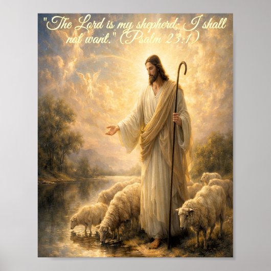 Psalm 23:1 Jesus als Hirte Poster (Vorne)