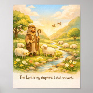 Psalm 23:1 Schriftposter, Der Herr Ist Mein Hirte Poster