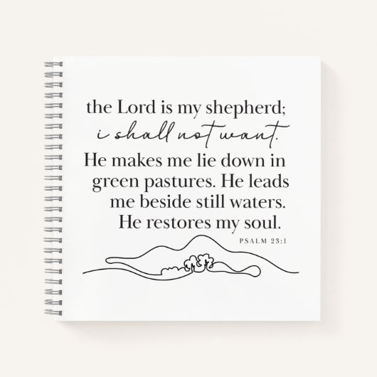 PSALM 23:1 - Tagebuch Notizblock (Vorderseite)