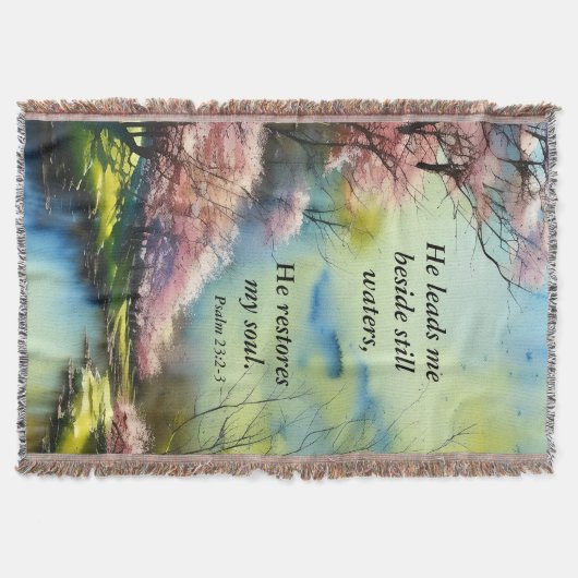 Psalm 23:2-3 Er restauriert mein Soul Bibel Verse Decke (Vorderseite)