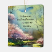 Psalm 23:2-3 Er restauriert mein Soul Bibel Verse Keramikornament (Links)
