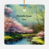 Psalm 23:2-3 Er restauriert mein Soul Bibel Verse Keramikornament (Rückseite)