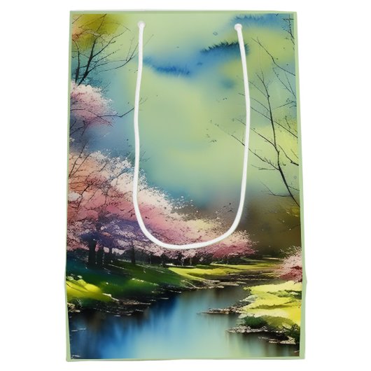 Psalm 23:2-3 Er restauriert mein Soul Bibel Verse Mittlere Geschenktüte (Rückseite)