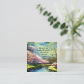 Psalm 23:2-3 Er restauriert mein Soul Bibel Verse Quadratische Visitenkarte (Stehend Vorderseite)