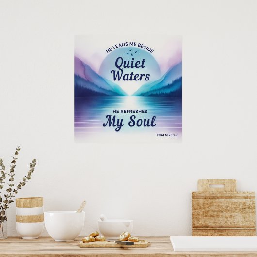 Psalm 23:2 Christliches Poster (Küche)