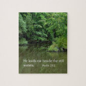 Psalm 23:2 Er führt mich neben den stillen Wassern Puzzle (Vertikal)