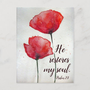 Psalm 23:3 Er restauriert mein Soul, Bibel Verse B Postkarte