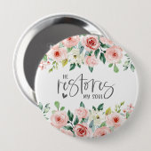 Psalm 23:3 Er restauriert mein Soul Bible Verse & Button (Vorne & Hinten)