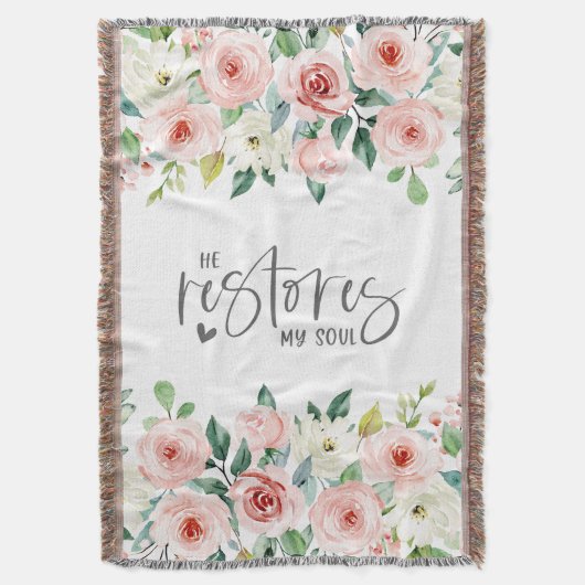 Psalm 23:3 Er restauriert mein Soul Bible Verse &  Decke (Vorderseite Vertikal)
