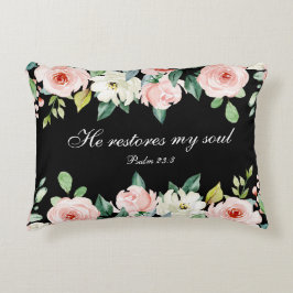 Psalm 23:3 Er restauriert mein Soul Bible Verse &  Dekokissen
