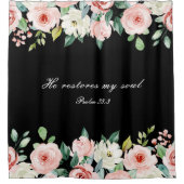 Psalm 23:3 Er restauriert mein Soul Bible Verse & Duschvorhang (Vorderseite)