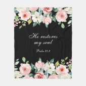 Psalm 23:3 Er restauriert mein Soul Bible Verse & Fleecedecke (Vorderseite)