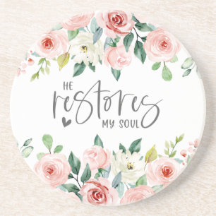 Psalm 23:3 Er restauriert mein Soul Bible Verse &  Getränkeuntersetzer