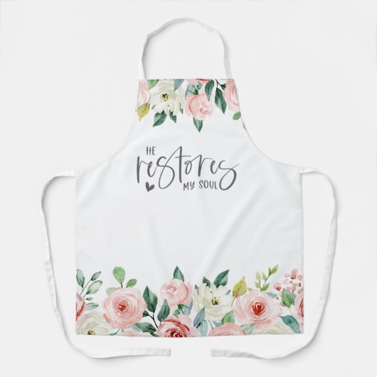 Psalm 23:3 Er restauriert mein Soul Bible Verse &  Schürze (Vorderseite)