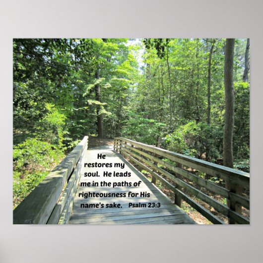 Psalm 23:3 Er restauriert mein Soul, Er führt mich Poster (Vorne)