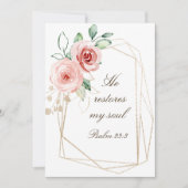 Psalm 23:3 Er stellt meine Soul Bible Rose Card wi (Vorderseite)