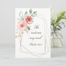 Psalm 23:3 Er stellt meine Soul Bible Rose Card wi