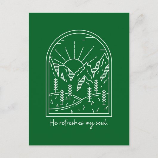 Psalm 23 3 Erfrischungen Soul Christlich Bibelvers Postkarte (Vorderseite)