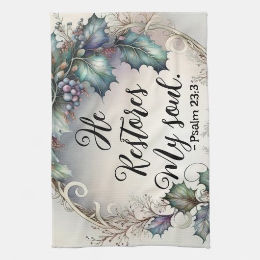 Psalm 23:3 geschirrtuch (Vertikal)
