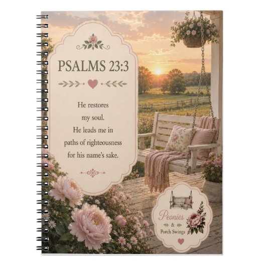 Psalm 23:3 Notizbuch Notizblock (Vorderseite)