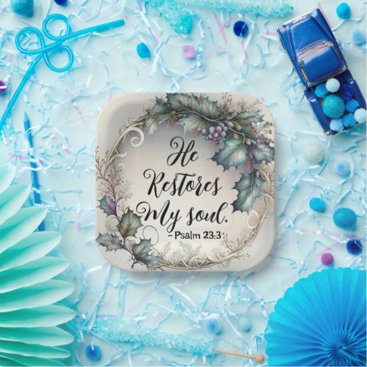 Psalm 23:3 pappteller (Party)