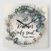 Psalm 23:3 quadratische wanduhr (Vorderseite)