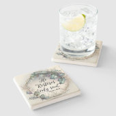 Psalm 23:3 steinuntersetzer (Seitenansicht)