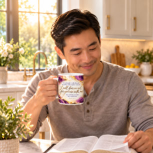 Psalm 23:4 Christlich Lila Marmor-Schrift Jumbo-Tasse