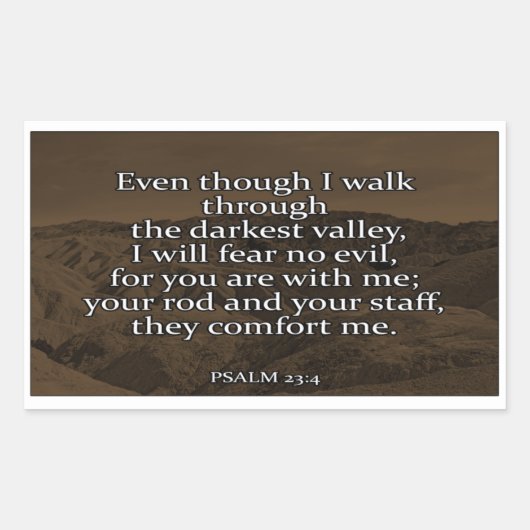 Psalm 23:4 Christlicher Aufkleber (Vorderseite)