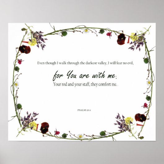 Psalm 23:4, Dunkelstes Tal Ich werde keine Angst v Poster (Vorne)