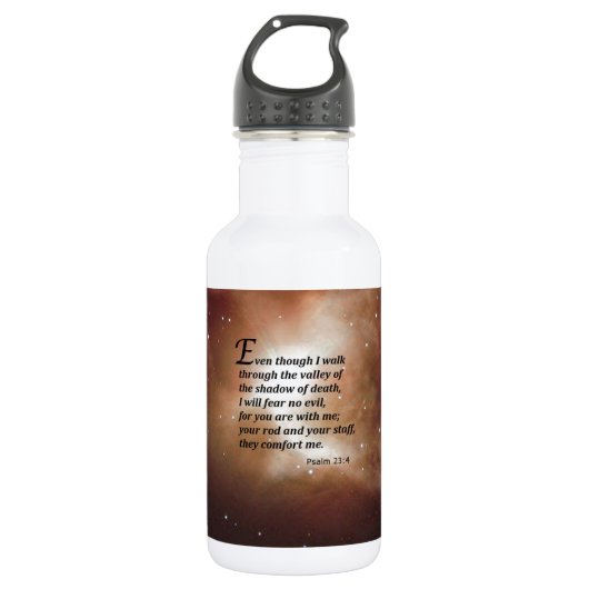 Psalm-23:4 Edelstahlflasche (Vorderseite)