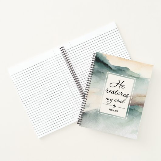 Psalm 23"4 Er restauriert mein Soul Personalisiert Notizblock (Innenseite)