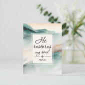Psalm 23"4 Er stellt mein Soul wieder her Postkarte (Stehend Vorderseite)