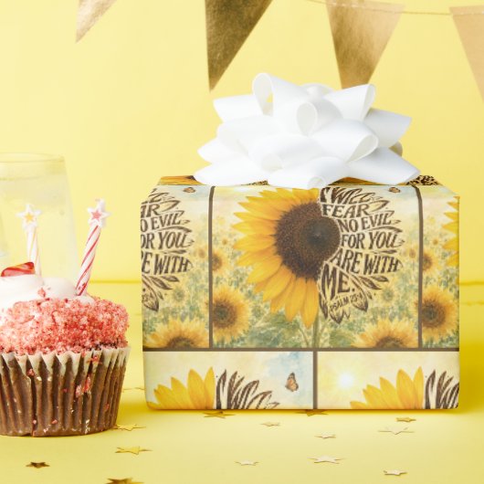 Psalm 23:4 Gelbe Sonnenblume Geschenkpapier (Geburtstagsparty)