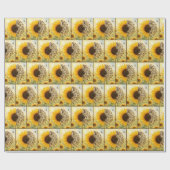 Psalm 23:4 Gelbe Sonnenblume Geschenkpapier (Flach)