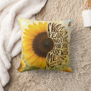 Psalm 23:4 Gelbe Sonnenblume  Kissen