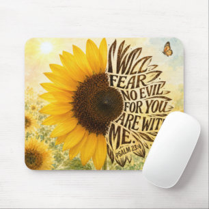 Psalm 23:4 Gelbe Sonnenblume Mousepad