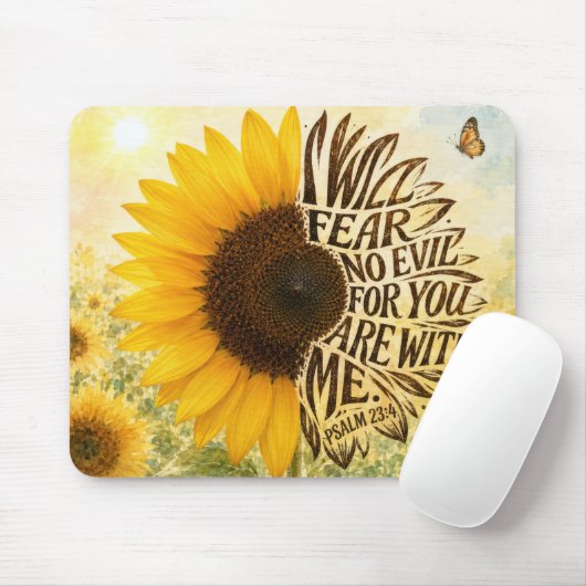 Psalm 23:4 Gelbe Sonnenblume  Mousepad (Mit Mouse)