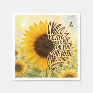 Psalm 23:4 Gelbe Sonnenblume Serviette