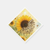 Psalm 23:4 Gelbe Sonnenblume Serviette (Ecke)