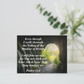 Psalm 23:4 Ich werde keine böse Bibel Verse Erinne Postkarte (Stehend Vorderseite)