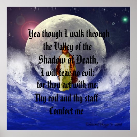 Psalm 23:4 Ja, obwohl ich durch das Tal von Poster (Vorne)