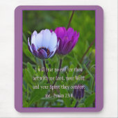 Psalm 23:4 Purple Flowers Mousepad (Vorne)