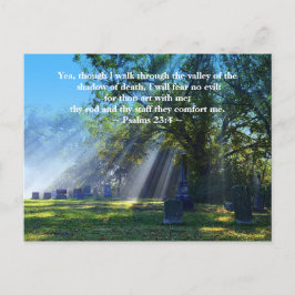 Psalm-23:4 Sonnenlicht im historischen Friedhof Postkarte